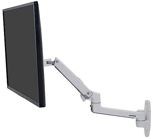 Ergotron – LX Single Monitor Arm, VESA Wall Mount – for Monitors Up to 34 Inches, 3.2-11.3kg – White (45-243-216)