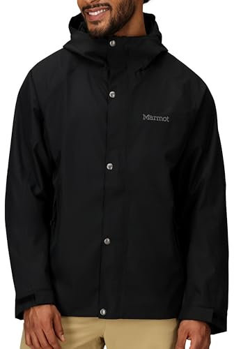 MARMOT Men’s Cascade Durable & Waterproof Rain Jacket, Black, Medium