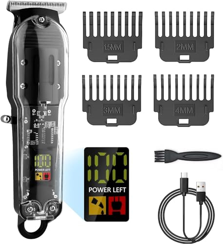 Haarschneidemaschine Profi, Haarschneider Herren, Haartrimmer Bartschneider, Barttrimmer Präzisionstrimmer Langhaarschneider Wasserdicht, LED-Anzeige, Wiederaufladbarem USB