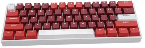 Tosuny Teclado Mecánico Inalámbrico para Juegos, Teclado para Juegos Retroiluminado RGB con Interruptor Rojo, Mini Teclado con Cable de 61 Teclas, Tecla Completa sin Conflicto, para