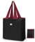 HONZUEN Einkaufstasche Faltbar, 52 x 42 cm Einkaufstasche Groß, Soft Shopping Bag Wiederverwendbare Einkaufstasche, Schwarz