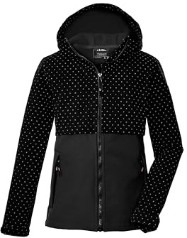 killtec Flicka Softshelljacka med huva KOW 227 GRLS SFTSHLL JCKT, svart, 152, 43573-000