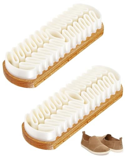 ZEXIJOW 2 Pezzi spazzola per scarpe scamosciate,Spazzola scarpe scarpe multiuso,Spazzola per nabuk con stecche in crepe,Spazzola in crepe di legno,Per la pulizia e cura delle scamosciata e glassato