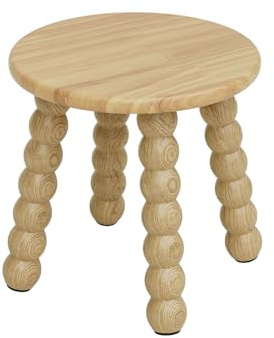 Masupu Solid Wooden Step Stool for Adults Kids, 11 inch Small Foot Stool, Non-Slip One Step Stool, Sturdy Foot Stool for Bathroom, Bedroom, Kichen, Plant Stand(Natural)