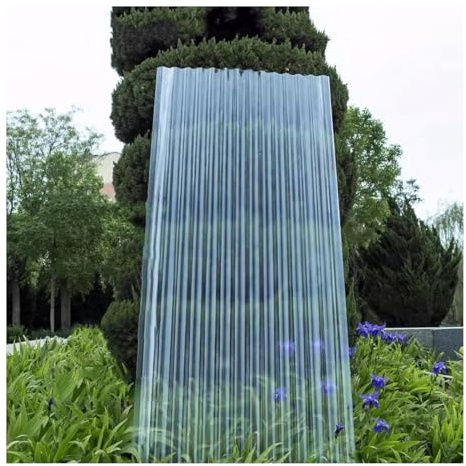 Fogli Pretagliati di Vetroresina Ondulata,Lastra Resistente ai Raggi UV de Serre,Pannelli da Tetto Trasparente,Antipioggia Pensilina Tettoia,con Viti,Copertura Tettoia(7pcs,0.9*0.5m/35*20in)