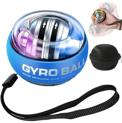 Vital Hand Ball Grip Wrist Exerciser Gyro Torque Ball Hand Strengthener Forearm Trainer Gyroscopic Spinner for Seniors, Exercise Wrist Workout Equipment Power Strength Training with LED Lights(Blue)
