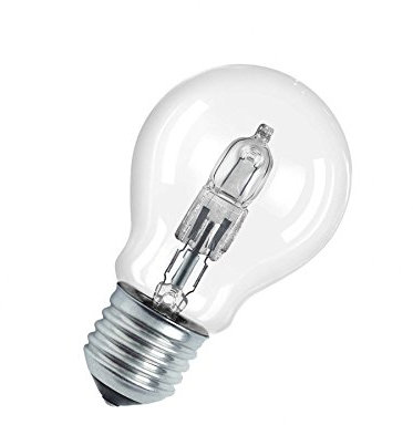 Osram Classic A Halogen-Lampe, E27-Sockel, dimmbar, 57 Watt - Ersatz für 75 Watt, Warmweiß - 2800K, 5er-Pack