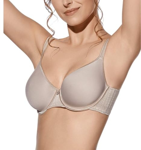 Selene, Sujetador para Mujer con Banda Anatómica, con Aros y Copa Spacer Transpirable Acolchada, Colección Fabiola, Color Tierra, Talla 105C
