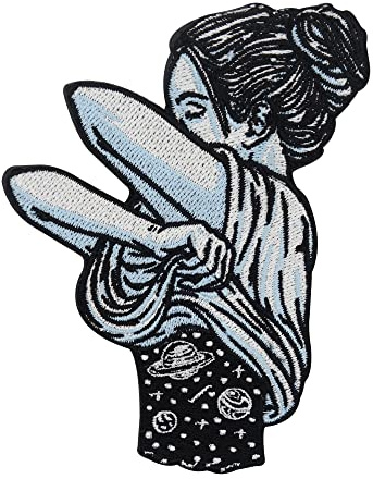 Finally Home You are my Universe Patch zum Aufbügeln | Planeten Patches Sexy Frau Bügelbild Mond Aufbügler Sterne Aufnäher Weltraum Bügelpatch Flicken