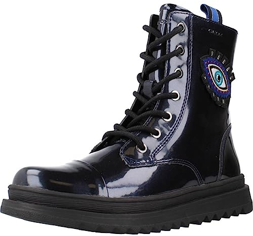 Geox J GILLYJAW Girl Ankle Boot, Navy/Bluette, 36 EU