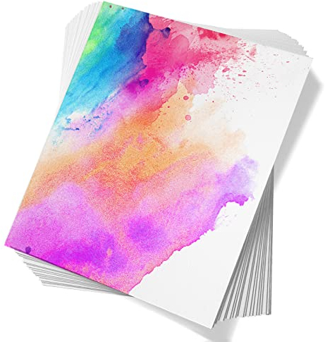 Paul Ruben Aquarellpapier 60 Blatt, 50% Baumwolle, 300 g/m², säurefrei, lose, weiße Heißpresse für Studenten und Erwachsene (7,68 x 5,31 Zoll)