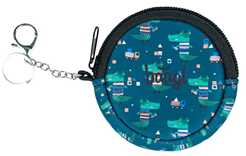 Baagl Münzbörse Kinder - Geldbörse für Jungen - Geldbeutel, Mini Portemonnaie, Kleingeld Münzbeutel (Krokodil)