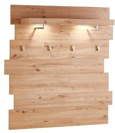 Froschkönig24 Signo Garderobenpaneel Wandpaneel Weiß matt/Artisan Eiche Nachbildung