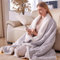 YDW Electric Heated Throw Blanket - 180x200cm Stripe Flannel Electric Overblanket for Sofa Bed Office Use, 6 Heat Levels&10 Time Settings, Machine Washable, Black White, Double