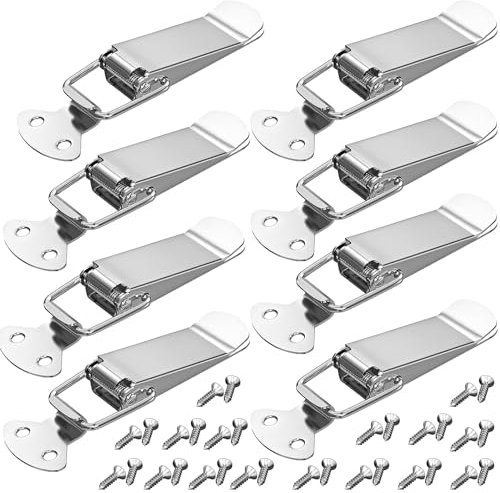 Diompirux Chiusure Ganci per Cassetta Degli Attrezzi, 8 Pz Fermaglio a Molla, chiusura a leva da 72 mm, Chiusure Ganci per Cassetta Degli Attrezzi,Fermaglio Chiusura a Leva Blocco, con 35 Viti M4x16