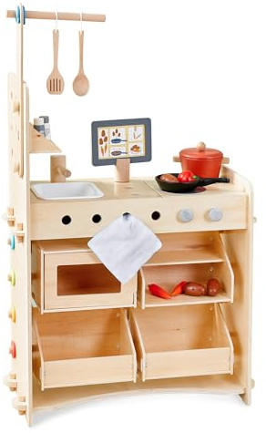 HABA Creative Play 2011830001 - Cuisine de Jeu, Magasin et Atelier pour Enfants à partir de 3 Ans - Montage sans Outil et Changement Facile