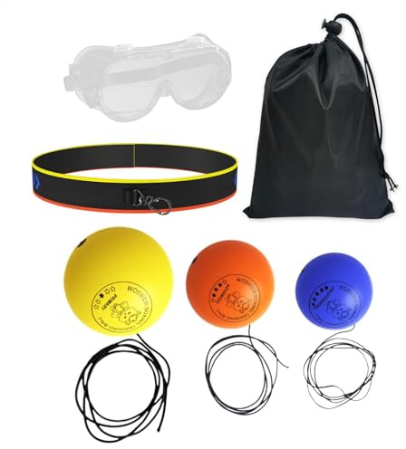 Set di palline da boxe per riflessi da boxe, per bambini, set di palle da boxe per bambini, strumento per allenamento con fascia, divertente attrezzatura per allenamento per principianti