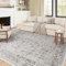 Vintage Schwarz Waschbarer Teppich Wohnzimmer 240x300cm Retro Rugs for Living Room Weich rutschfest Groß Tepich Kurzflor Schlafzimmer Carpet Living Room Bedroom Esszimmer Teppiche Büro