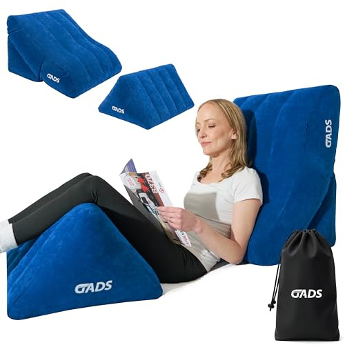 Gads Ensemble de coussins gonflables – Cale de lit gonflable pour dormir, jambes enflées et voyage – Oreiller compact gonflable pour les jambes pour l'élévation
