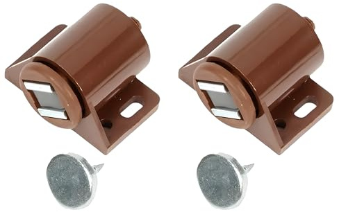 2 cierres magnéticos para puertas – Imanes para armarios, cajones, puertas, caravanas, barcos – Cierre magnético para puerta – Imán para tope de cajón – Fuerza de sujeción 8 kg – Juego de 2 unidades