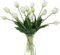 Tulipani Finti Tocco Reale, Tulipani Artificiali Realistici in Lattice Bouquet di Fiori Finti per Festa Matrimonio Centrotavola Casa Camera Decorazione (10 Pezzi, Bianco)