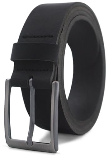 FRIEDRICH HOFFMANN Gürtel Herren schwarz - Ledergürtel Herren - 100% Leder - Anzuggürtel Business Gürtel Jeans - 3,5 cm - Made in Germany (Schwarz, 100 cm Bundweite = 115 cm Gesamtlänge)