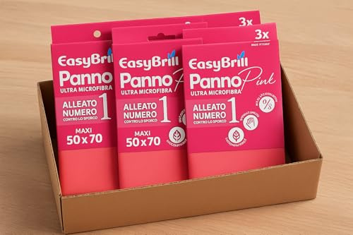Panni Pink in Microfibra – Confezione da 3 Pezzi – Morbidi, Ultra Assorbenti, Riutilizzabili e Multiuso – Formati 50x50 cm o 50x70 cm per Pavimenti, Casa, Cucina e Superfici (50x70 cm (3 panni))