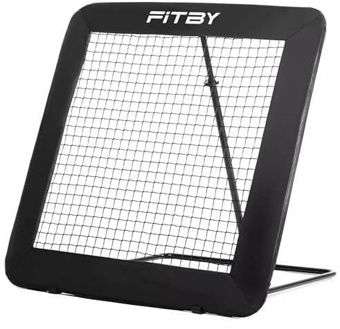 FITBY Rebounder 100 × 100 cm – Rete da Allenamento Pieghevole con 5 Angolazioni Regolabili – Telaio in Acciaio, 20 Elastici, Picchetti Inclusi – Per Calcio, Pallamano e Tchoukball