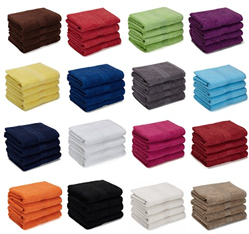 AR Line 4er Pack zum Sparpreis, Frottier Handtuch-Serie - in 7 Größen und 16 Farben 100% Baumwolle 500 g/m², 4er Pack Handtücher (50x100 cm) in Anthrazit-Grau