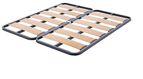 HOGAR24 ES Somier Lama Ancha Reforzada con Tacos Anti-Ruido. Sin Patas. (160x200cm) (2 Somieres De 80cm con Abrazaderas)