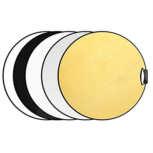 Selens 5-in-1 60cm Rund Reflektor Tragbarer Faltbarer für Fotografie Fotostudio Beleuchtung und Außenbeleuchtung