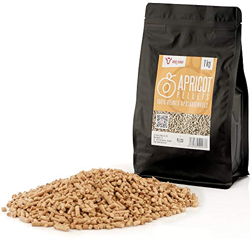 BBQ-Toro Pellets para Barbacoa de 100% Madera de Albaricoque | 1 kg | Pellets de Albaricoque para Barbacoa, Ahumador, Horno de Pizza de Pellets y Sistemas de Calefacción | Pellets de Madera