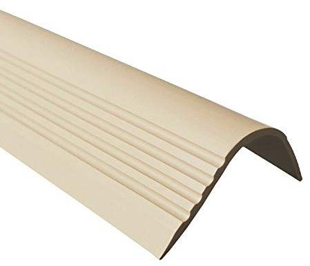 RGPT 52x40mm Bullnose Stair Anti Slip Nosing 46.45 1.18 Meters Length PVC Rubber Angle Step Edge TMW Profiles (Beige)