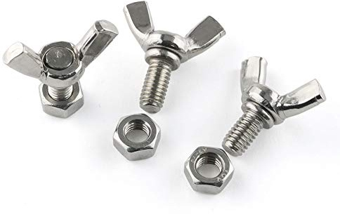 E-outstanding 10pcs M6x12mm 304 Stainless Steel Machine Screws Fastener Thumb Butterfly Screw Wing Bolts with Hex Nut Designed for Tighten Operation by Bare Hands