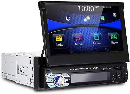 STEREO AUTORADIO 1DIN PER AUTO CON DISPLAY 7'' BLUETOOTH USB AUX EACH-6712 CW719