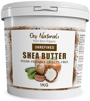Organic Shea Butter Unrefined Raw, Natural Extra Virgin A Grade African Pure Ivory All Body Butter Moisturiser Cream Lotion for All Skin Face Hair Type (1 kg (Pack of 1))