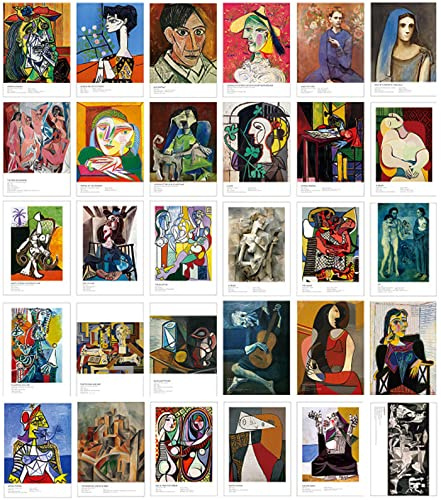 30 Tarjetas Postales,Juego De Tarjetas Postales,Tarjetas Postales De Picasso, Tarjetas Postales Vintage, Tarjetas Postales De Picasso, Tarjetas Postales Para Amigos Y CompañEros De Clase.