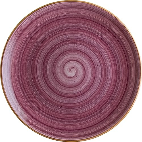 Bonna 6x Aura Blackberry Gourmet kleiner Teller flach rund 21cm 2,5cm hoch Lila Creme Beerenton Porzellan ABBGRM21DZ Frühstücksteller Brotteller Kuchenteller Geschirr