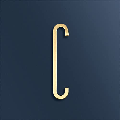 7cm Solid Brass 3D House Plaque Numbers 0-9 Letters A-Z Dash Sign Adhesive Glued Hotel Office Door Number Indoor Mailbox Address Digital Alphabet for Home Outdoor Plates Doorplate Room (C)
