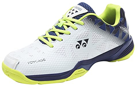 PENXZT Zapatillas De Tenis Bádminton para Hombres Zapatos De Entrenamiento En La Corte Interior Anti-Slip Liviano para Voleibol De Calabaza De Raqueta,Blanco,36 EU