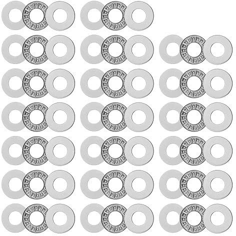 sourcing map Rodamientos de Agujas de Empuje Axk1226 con Arandelas Diámetro Interior de 12 MM Diámetro Exterior de 26 MM Ancho de 2 MM 20 Unidades