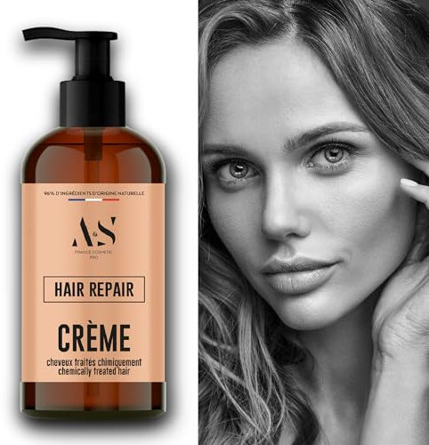 HAIR REPAIR Crème capillaire PROFESSIONNEL 200ML formule unique pour cheveux TRAITES CHIMIQUEMENT. Formule rajeunissante et restructurante pour des cheveux plus durables et en meilleure santé.