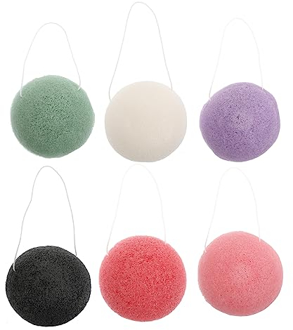PLAFOPE 6 Stück Natürliche Konjakwurzelschwämme Für Gesichtspflege Reinigende Schwämme Zur Make-up-entfernung Schmutz- Und Ölreinigung Geeignet Für Empfindliche Haut