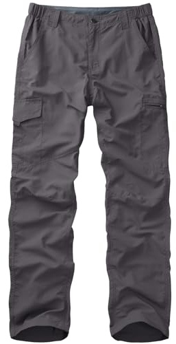 Winebox Walking Hiking Trousers Mens Quick Dry Lightweight Breathable Outdoor Fishing Climbing Travel Cargo Pants(Gery-32-new) Grey
