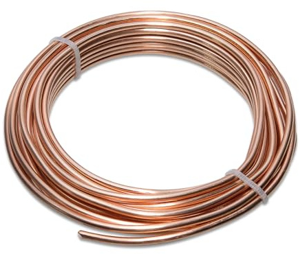 UCINNOVATE Fil de cuivre pur calibre 10, solide, 2,6 mm de diamètre, 99,9 % Dead Soft Copper Wire pour culture électrique, jardinage, fabrication de bijoux, perles, projets scientifiques, bricolage