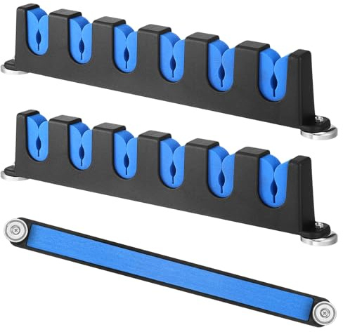 Seenelling 2 Pcs Magnetic Fishing Rod Holder for Car Fishing Pole Rack Vertical Rod Storage Holders for Truck Bed Boat Wall Garage Door(13.6 Inch,Blue)