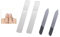 Glasfeile für Nägel 4-tlg Set - 2x Eckige & 2x Runde Nano-Glas Nagelfeilen ohne Verpackung - Professionelle Nagelpolitur für Maniküre & Pediküre - Transparente Nagelschleifer für Hochglanz-Finish