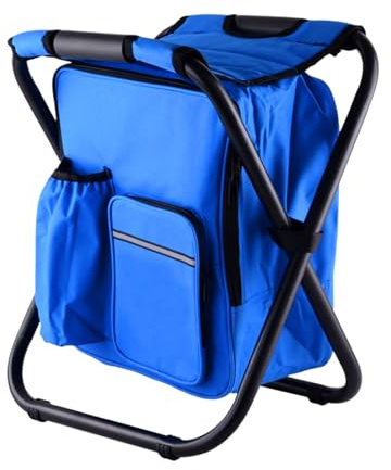Générique Foldable Outdoor Chairs, Outdoor Camping Recliner, 14.17 x 11.42 inches Portable Travel Seat, Adjustable Backrest, Insulated Cooler Pocket for Beach, Hiking, Picnic, Fishing, Patio