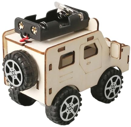 Colcolo Modello di Auto elettrica Fai da Te, Giocattolo educativo in Legno Fatto a Mano, Kit per esperimenti, Giocattolo scientifico per Bambini in età