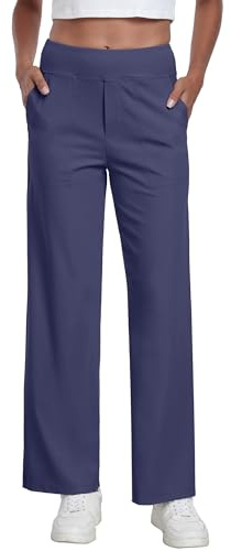 GRECERELLE Pantalon de yoga pour femme - Pantalon de yoga à jambe large - Taille haute - Extensible - Pantalon de jogging pour femme - Pantalon de travail pour femme, pantalon Palazzo pour le travail
